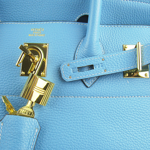 Cheap Hermes Birkin 42cm Replica Togo Leather Bag Light Blue 62642